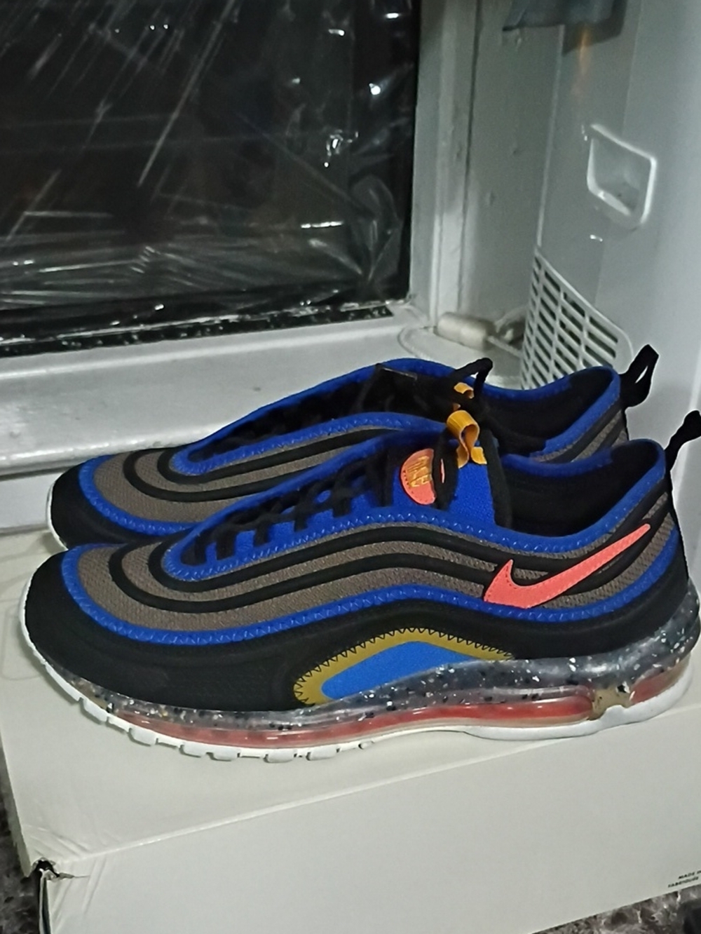 Nike Men's Air Max 97 Sneakers - Blue/Black/Pink/Gray